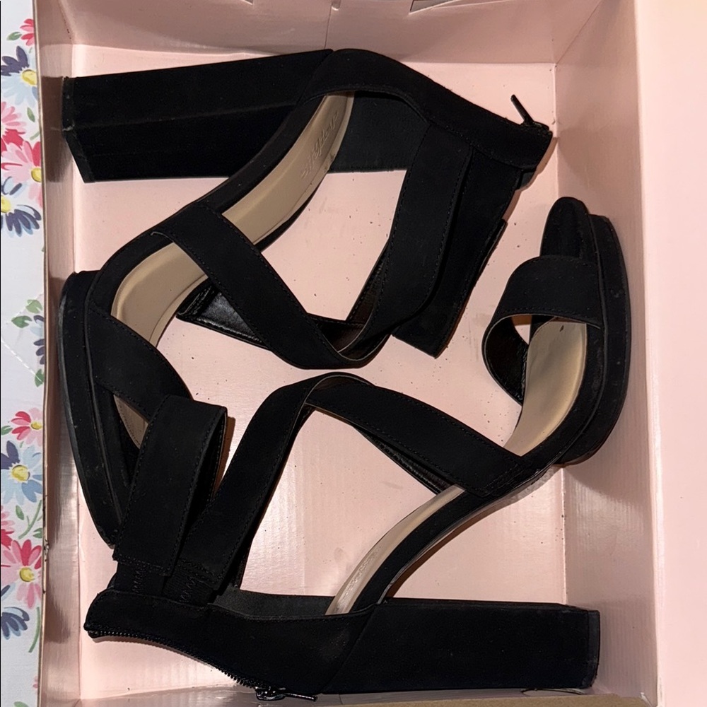 Charlotte Russe Black Strappy Heels